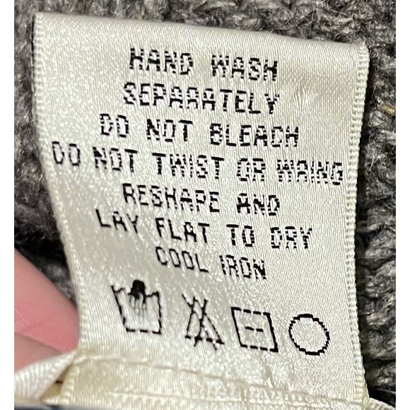 Max Studio Wool Turtleneck Chunky Cable Knit Sweater Dress Womens L Dark Gray - Picture 8 of 8